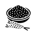 flour wheat plate ears glyph icon vector illustration Royalty Free Stock Photo