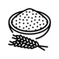 flour wheat plate ears line icon vector illustration Royalty Free Stock Photo