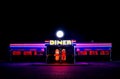 Flourescent American Diner At Night