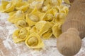 Flouring tortellini ready to cook Royalty Free Stock Photo