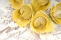 Flouring tortellini ready to cook Royalty Free Stock Photo