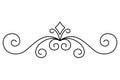 Flourish calligraphic design element. Page decoration symbol to embellish your layout. Linear of vintage swirl