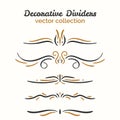 Flourish elements. Hand drawn dividers set. Ornamental decorative element. Vector ornate design. Royalty Free Stock Photo