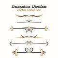 Flourish elements. Hand drawn dividers set. Ornamental decorative element. Vector ornate design. Royalty Free Stock Photo