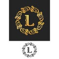L Logo letter Wreath Swirl Symbol design