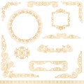 Vintage gold decorative frames design element set