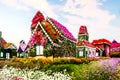 Flourish Landscape of Miracle Garden with over 45 million flowers on a sunny day, Flower Garden in Dubai, UAE