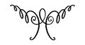 Flourish ornament as monogram or divider for wedding invitations and other designs. Handdrawn flourish isolated in white
