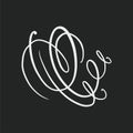 Flourish ornament as monogram or divider for wedding invitations and other designs. Handdrawn flourish isolated in dark