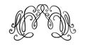 Flourish ornament as monogram or divider for wedding invitations and other designs. Handdrawn flourish isolated in white