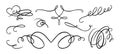 Flourish ornament as monogram or divider for wedding invitations and other designs. Handdrawn flourish isolated in white