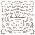 Flourish ornaments calligraphic design elements vector set illus