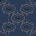 Flourish seamless pattern in dark colors.