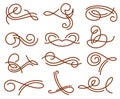 Flourish swirls, vintage calligraphy vector elements