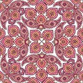 Flourish tiled pattern. Abstract floral muslim ornament Royalty Free Stock Photo