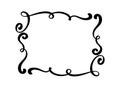 Flourish Vintage vector frame. Swirl illustration for text, greeting card, wedding invitation, book. Hand drawn cute Royalty Free Stock Photo