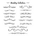 Flourishes. Hand drawn dividers set. Floral decoration. Royalty Free Stock Photo