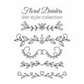 Flourishes. Hand drawn dividers set. Line style decoration. Royalty Free Stock Photo