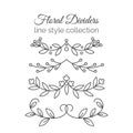 Flourishes. Hand drawn dividers set. Line style decoration. Royalty Free Stock Photo