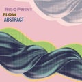 Flow abstract Risograph effect. Abstract swirl wave liquid shape