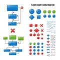 Flow chart constructor symbols isolated on white background Royalty Free Stock Photo