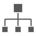 Flow chart glyph icon, data and analytics