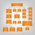 Flow chart organization plan in orange design template Royalty Free Stock Photo