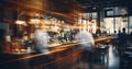 The Flow of Chefs and Waiters in a Blurred CafÃÂ© Backdrop. Generative AI Royalty Free Stock Photo