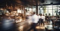 The Flow of Chefs and Waiters in a Blurred CafÃÂ© Backdrop. Generative AI Royalty Free Stock Photo