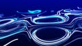 Flow of particles. Big data visualization. Digital technology wave. Futuristic cyberspace. Abstract cyber security background. 3D Royalty Free Stock Photo