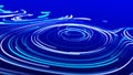 Flow of particles. Big data visualization. Digital technology wave. Futuristic cyberspace. Abstract cyber security background. 3D Royalty Free Stock Photo
