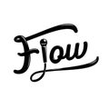 Flow hand drawing design with microphone Royalty Free Stock Photo