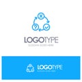 Daily, Flow, Issues, Organization, Realization Blue outLine Logo with place for tagline