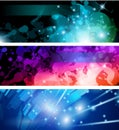 Flow of lights header backgrounds Royalty Free Stock Photo