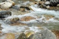 River water flowing on stone banks Royalty Free Stock Photo