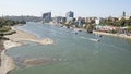 The flow of water in the river Don during a strong wind. Rostov-on-Don Royalty Free Stock Photo