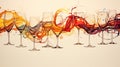 Flow of wine, abstract illustration
