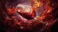 Flow of wine, abstract illustration