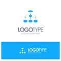 Flowchart, Algorithm, Business, Data Architecture, Scheme, Structure, Workflow Blue Solid Logo with place for tagline