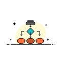 Flowchart, Algorithm, Business, Data Architecture, Scheme, Structure, Workflow Business Flat Line Filled Icon Vector Banner