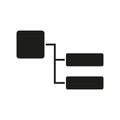 Flowchart block icon. Simple process structure. Vector diagram shape. Minimalist chart design.