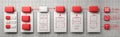 Flowchart design using red and white elements on a grid background for process visualization Royalty Free Stock Photo