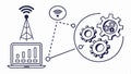 Flowchart diagram design, process mapping and workflow visualization tool vector design Generative AI
