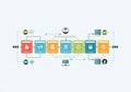 Direction and flow, with circular icons of people and servers at Royalty Free Stock Photo
