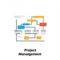 Flowchart illustrating a project management process with Royalty Free Stock Photo