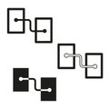 Flowchart node icon. Connected block map. Process diagram Vector. Scheme link symbol. Royalty Free Stock Photo