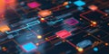 Flowchart, the process of transition from paper to digital document flow. Royalty Free Stock Photo