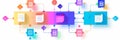 Flowchart, the process of transition from paper to digital document flow. Royalty Free Stock Photo