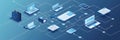 Flowchart, the process of transition from paper to digital document flow. Royalty Free Stock Photo