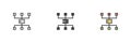 Flowchart scheme different style icon set Royalty Free Stock Photo